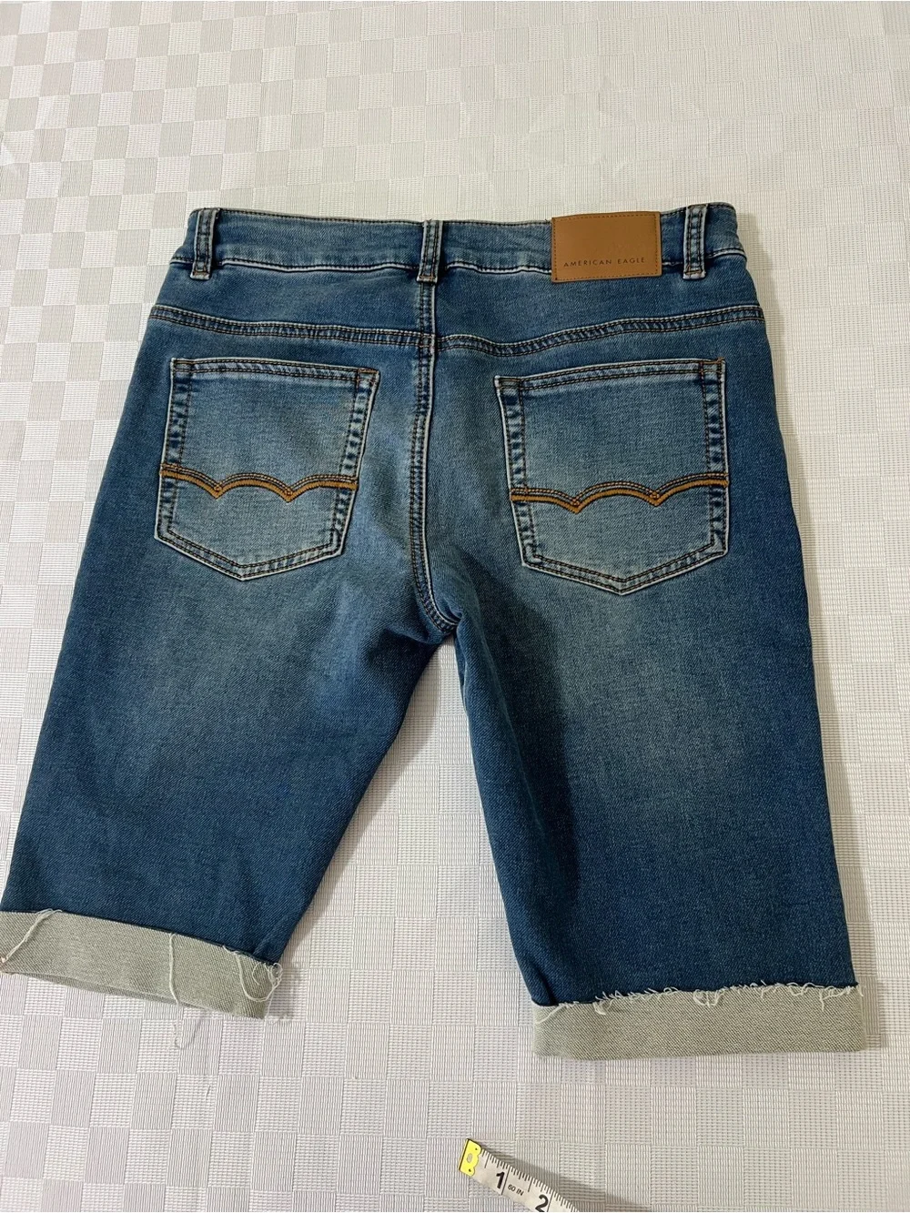 American Eagle Outfitters Dark Blue Boyfriend Denim Bermuda Shorts